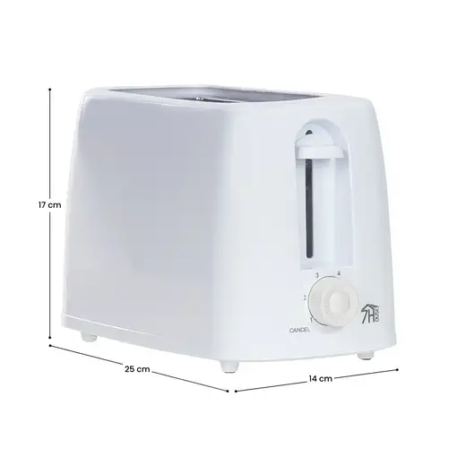 Tostadora de Pan 2 Ranuras 700W 6 Niveles de Temperatura RiseToast 7house