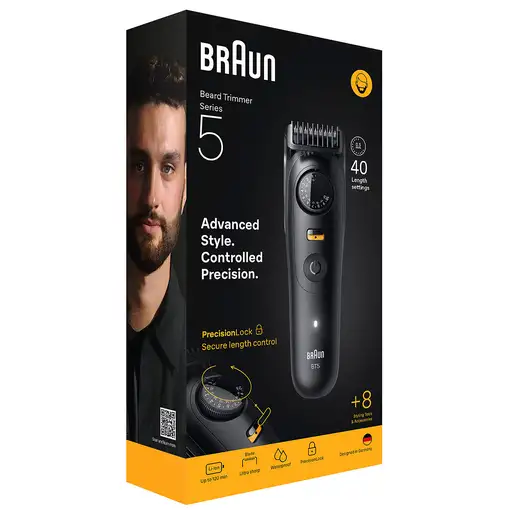 Braun BeardTrimmer 5 BT5560 depiladora para la barba Batería 40 2 cm Mojado y seco