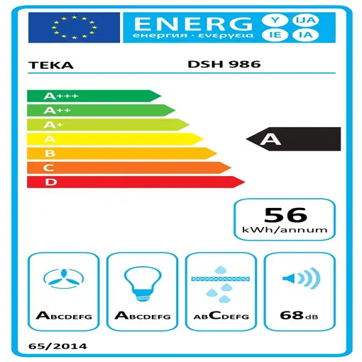 Teka DSH 986 BK De pared Acero inoxidable 586 m³/h