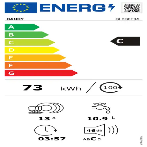 Lavavajillas 597 mm 13 place settings 75183 32901576 CANDY