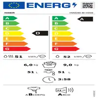 Haier I-Pro Series 3 HWD90-B14939 lavadora-secadora Independiente Carga frontal Bl