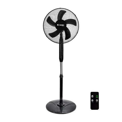 Ventilador de Pie con Mando 16" 40cm 40W 3 Velocidades AirMax Negro Raydan Home
