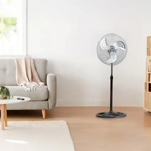 Ventilador de Pie 18'' 45cm 75W 3 Velocidades Industrial Negro Thinia Home