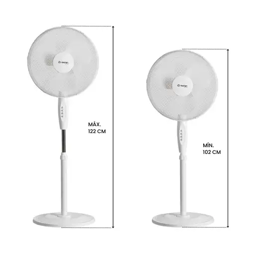 Ventilador de Pie 16'' 40cm 40W 3 Velocidades White Comfort Blanco Thinia Home