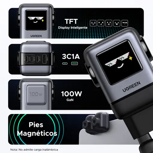 Ugreen 45515B cargador de dispositivo móvil Ordenador portátil, Teléfono móvil, Po