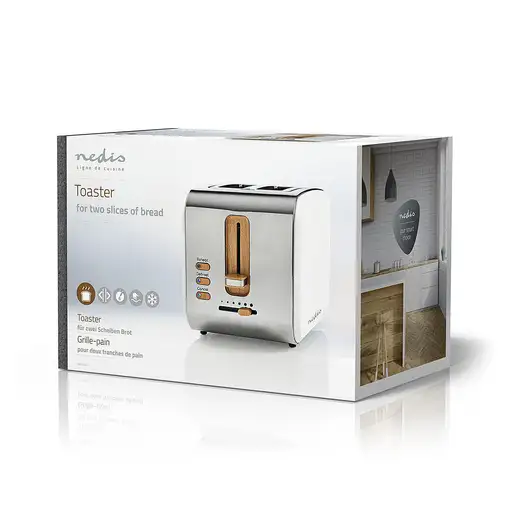 Nedis KABT510EWT tostadora 6 2 rebanada(s) 900 W Blanco