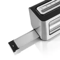 Haeger TO-100.014A tostadora 6 2 rebanada(s) 1000 W Negro, Acero inoxidable