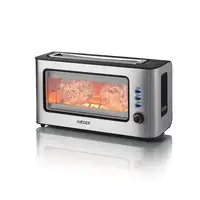 Haeger TO-100.014A tostadora 6 2 rebanada(s) 1000 W Negro, Acero inoxidable