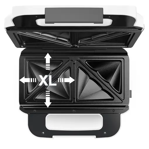 Tefal Snack XL SW7011 sandwichera 850 W Blanco, Acero inoxidable