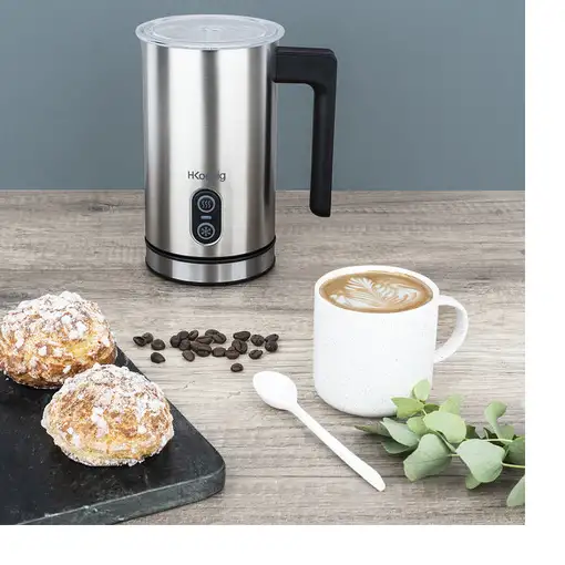 H.Koenig MLK8 espumador o calentador de leche Eléctrico portátil Negro, Acero inox
