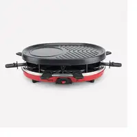H.Koenig RP412 parrilla de interior 8 personas(s) 900 W Negro, Gris, Rojo