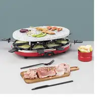 H.Koenig RP412 parrilla de interior 8 personas(s) 900 W Negro, Gris, Rojo
