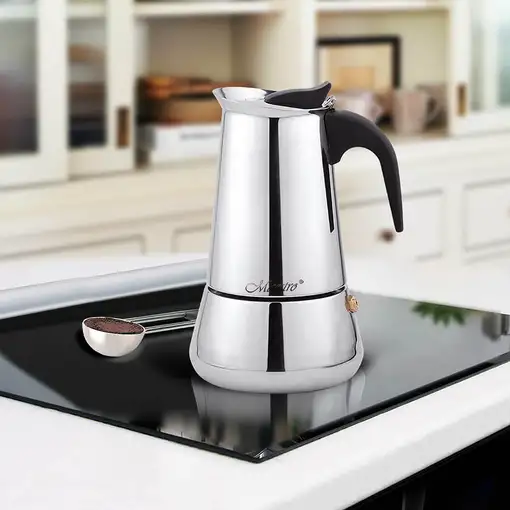 Maestro MR-1660 Cafetera italiana 0,3 L Negro, Acero inoxidable
