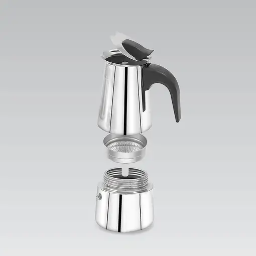 Maestro MR-1660 Cafetera italiana 0,3 L Negro, Acero inoxidable