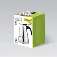 Maestro MR-1660 Cafetera italiana 0,3 L Negro, Acero inoxidable
