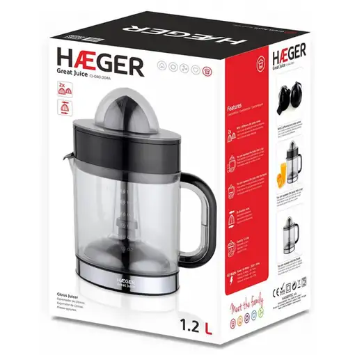 Haeger CJ-040.004A exprimidor Licuadora centrífuga 40 W Negro