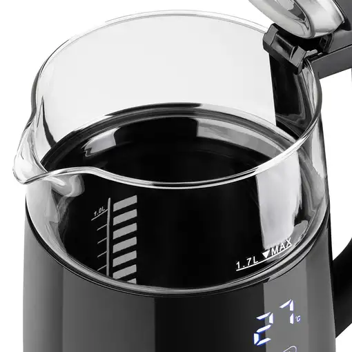 Haeger EK-DIG.028A tetera eléctrica 1,7 L 2200 W Negro, Acero inoxidable, Transpar