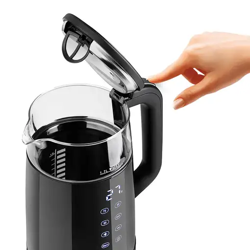 Haeger EK-DIG.028A tetera eléctrica 1,7 L 2200 W Negro, Acero inoxidable, Transpar