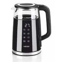 Haeger EK-DIG.028A tetera eléctrica 1,7 L 2200 W Negro, Acero inoxidable, Transpar