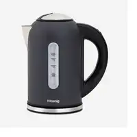H.Koenig BOE52 tetera eléctrica 1,7 L 2200 W Beige, Negro, Acero inoxidable