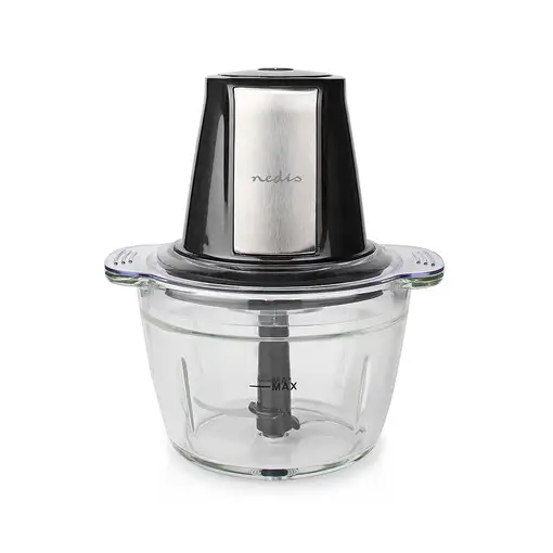 Nedis KAMC300CGY picadora eléctrica de alimentos 1 L 500 W Negro, Plata, Transpare