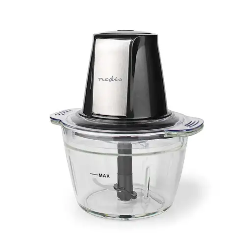 Nedis KAMC300CGY picadora eléctrica de alimentos 1 L 500 W Negro, Plata, Transpare
