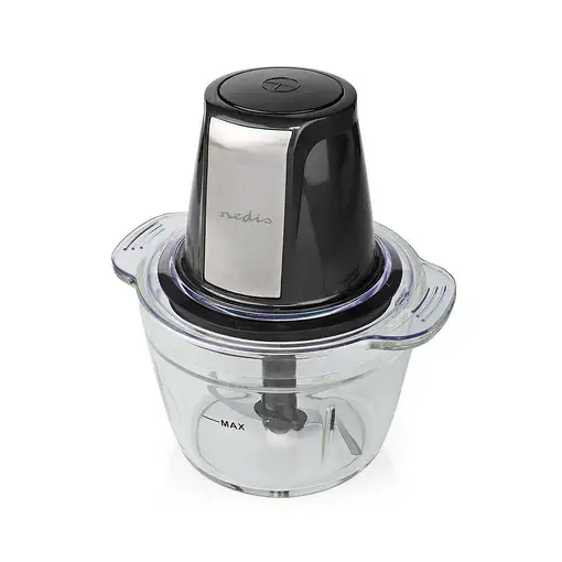Nedis KAMC300CGY picadora eléctrica de alimentos 1 L 500 W Negro, Plata, Transpare
