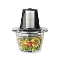 Nedis KAMC300CGY picadora eléctrica de alimentos 1 L 500 W Negro, Plata, Transpare