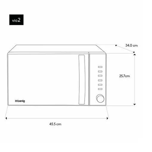H.Koenig VIO2 microondas Negro, Plata Solo microondas Encimera 20 L 700 W