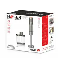 Haeger HB-80C.025A licuadora Batidora de inmersión 800 W Gris, Acero inoxidable, T