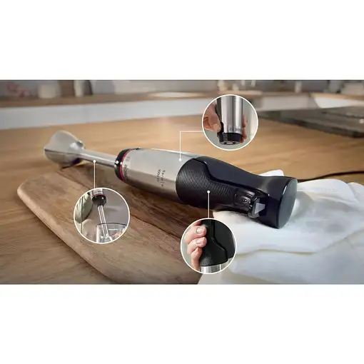 Bosch Serie 6 MSM6M610 licuadora Batidora de inmersión 1000 W Negro, Acero inoxida