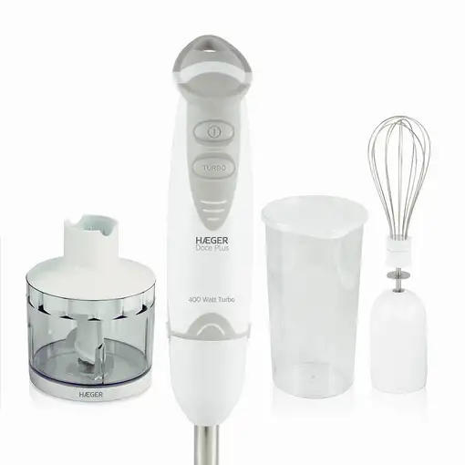 Haeger HB-400.012A licuadora Batidora de inmersión 400 W Gris, Blanco