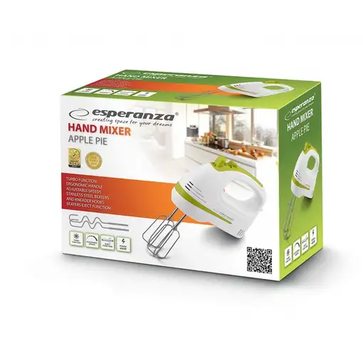 Esperanza EKM011 batidora Batidora de mano 400 W Verde claro, Blanco