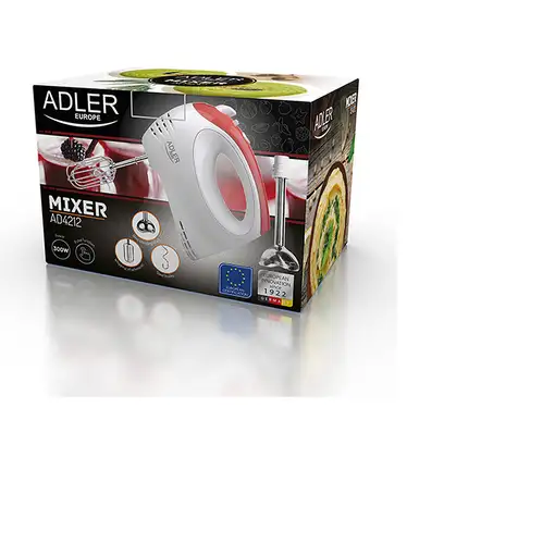 Adler AD 4212 batidora Batidora de mano Rojo, Blanco