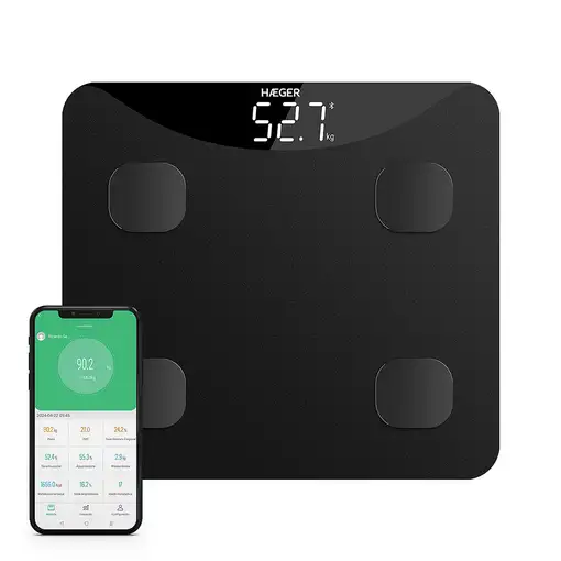Haeger InteliScale Plaza Negro Báscula personal electrónica