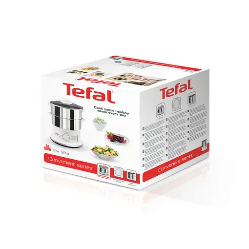 Tefal VC1451 vaporizador 2 cesta(s) Independiente 900 W Blanco, Acero inoxidable
