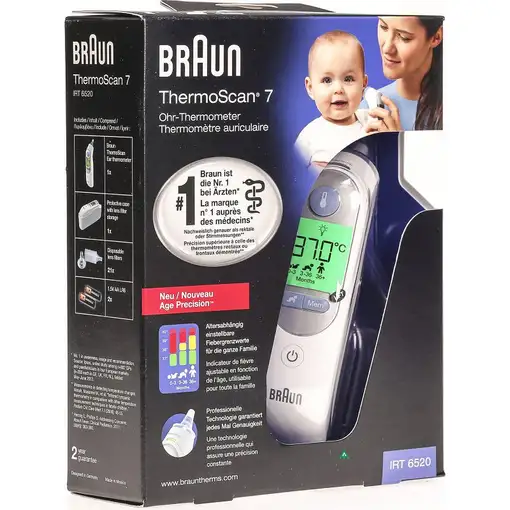 Braun ThermoScan 7 Teledetección Blanco Oído