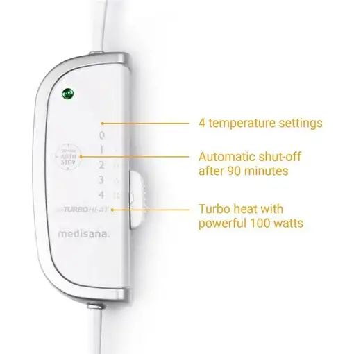 Manta eléctrica 100W 4 temperaturas gris 61158 MEDISANA