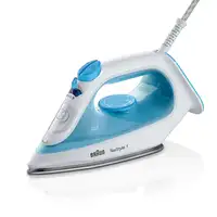 Braun TexStyle 1 SI1050BL Plancha a vapor Suela de cerámica 2000 W Azul, Blanco