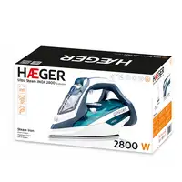 Haeger Ultra Steam 2800 Plancha vapor-seco 2800 W Azul, Blanco