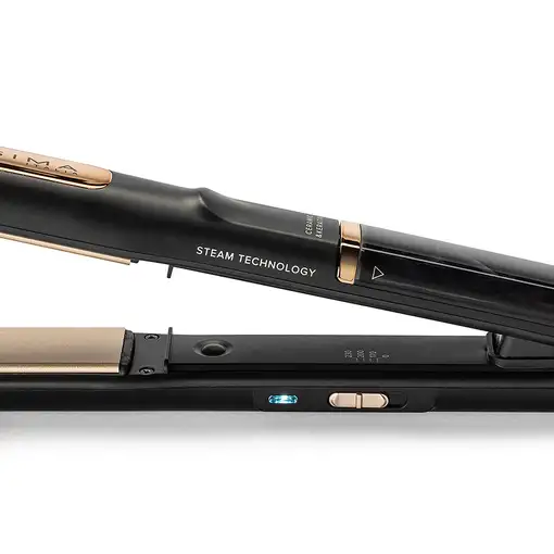 Bellissima Steam Ceramic & Keratin Plancha de pelo Vapor Negro, Oro 1,8 m
