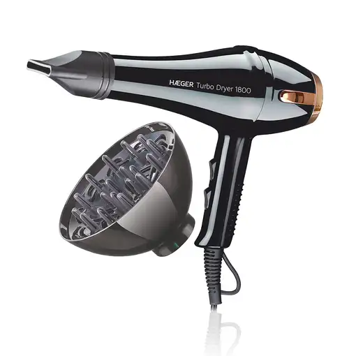 Haeger TURBO DRYER secador 1800 W Negro, Oro