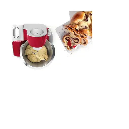 Bosch MUM58720 robot de cocina 1000 W 3,9 L Gris, Rojo, Acero inoxidable