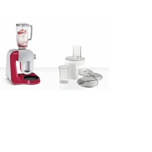 Bosch MUM58720 robot de cocina 1000 W 3,9 L Gris, Rojo, Acero inoxidable
