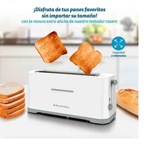 Grunkel TS-40EASYTOAST tostadora 7 1 rebanada(s) 970 W Blanco