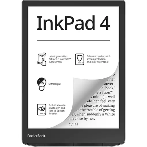 PocketBook InkPad 4 lectore de e-book Pantalla táctil 32 GB Wifi Negro, Plata