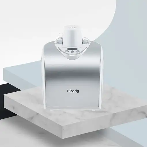 H.Koenig HF180 máquina para helados Heladera tradicional 1,5 L 135 W Plata, Blanco