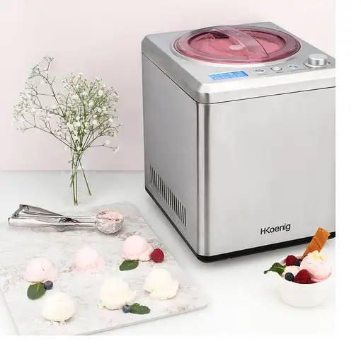 H.Koenig HF340 máquina para helados Compresor de helados 2 L 180 W Acero inoxidabl