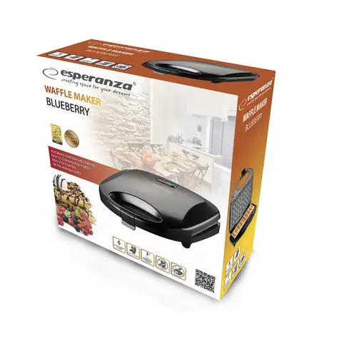 Esperanza EKT008 gofrera 2 barquillo(s) 1000 W Negro