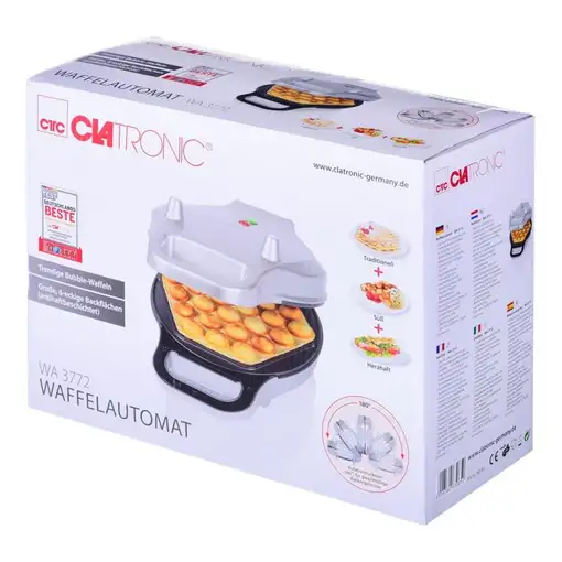Clatronic WA 3772 silber 1 barquillo(s) 700 W Plata